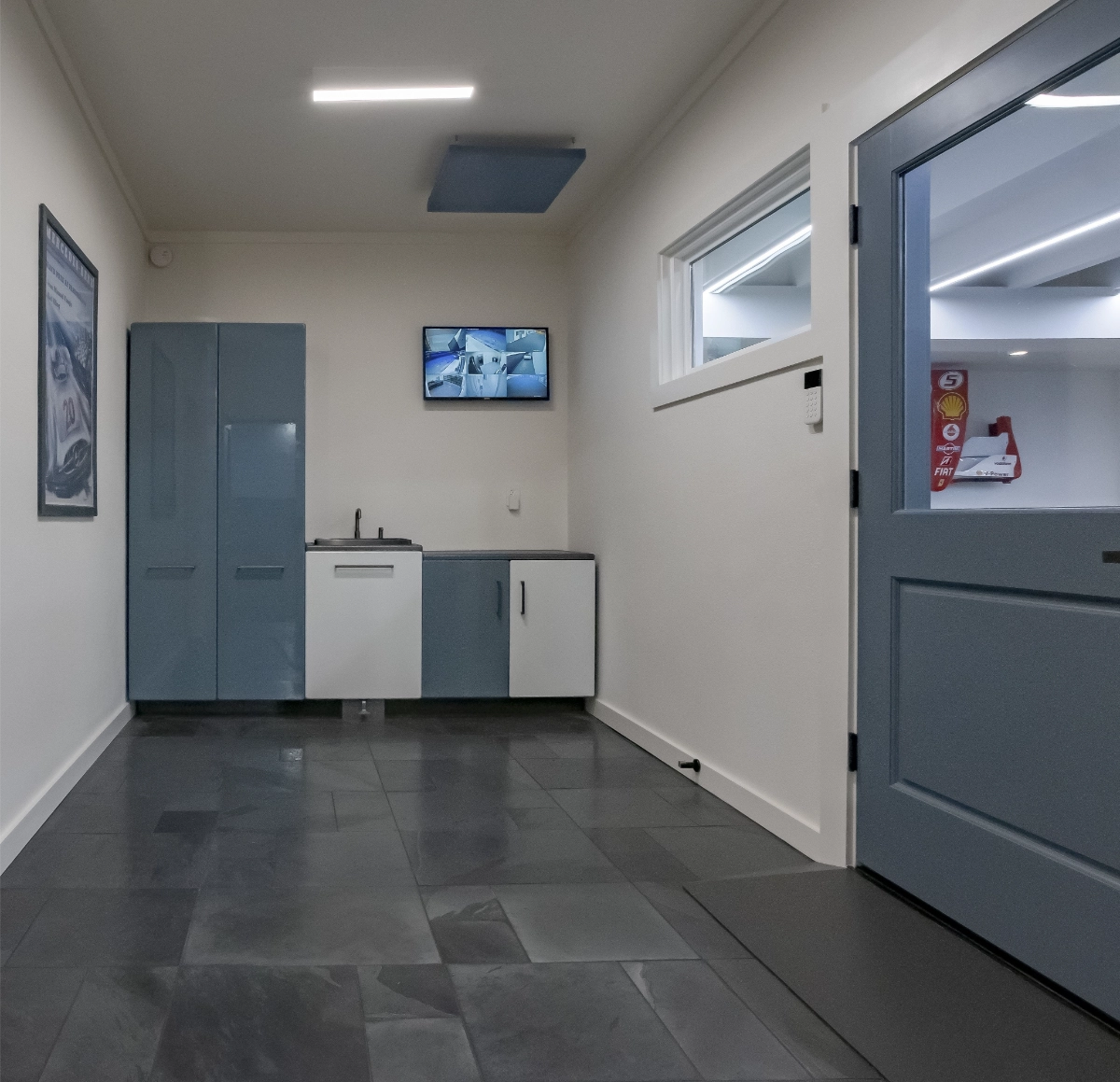 Handcrafted Cabinetry with Sink and Refrigeration
